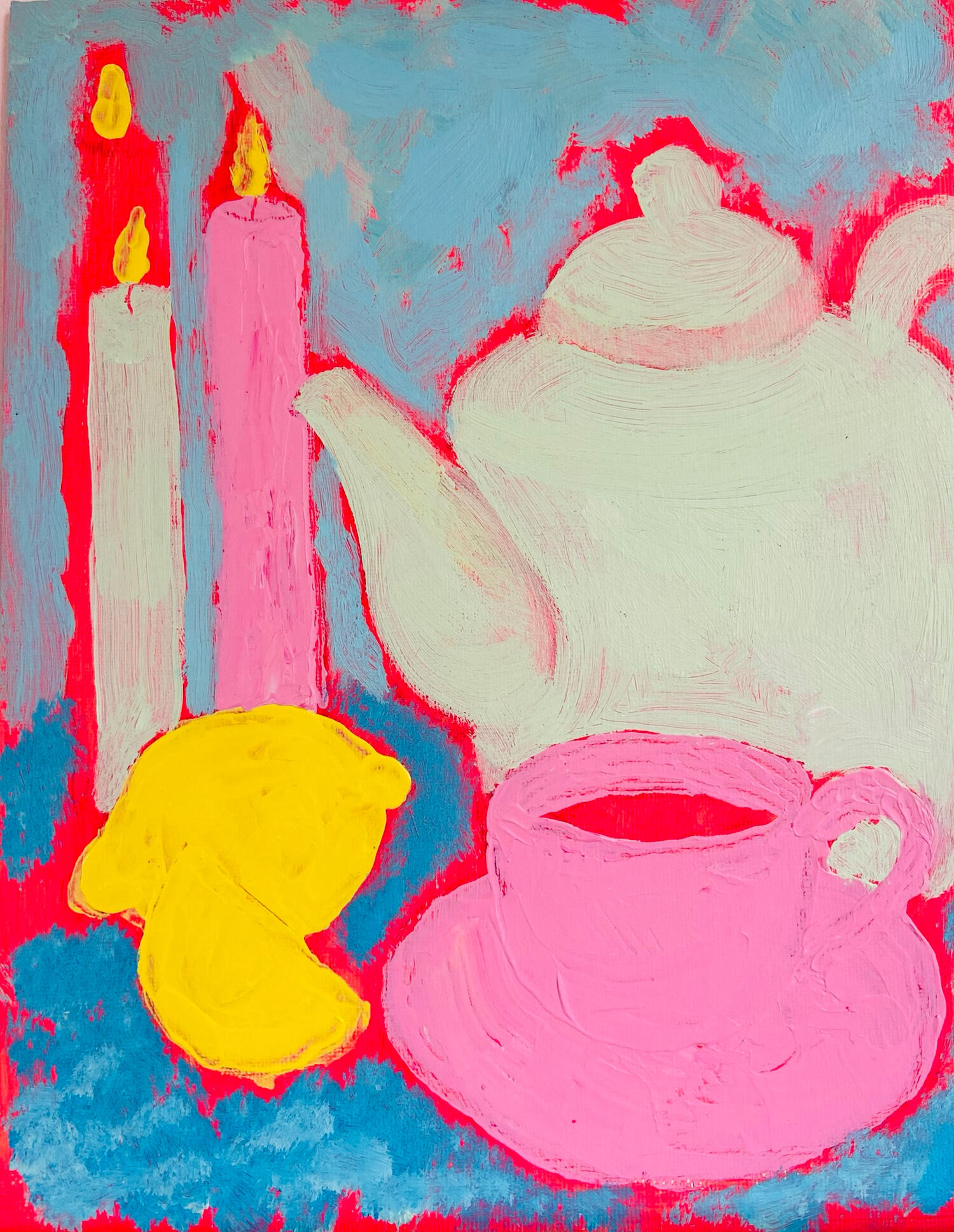 Tea Time. Flat canvas, 250 euro